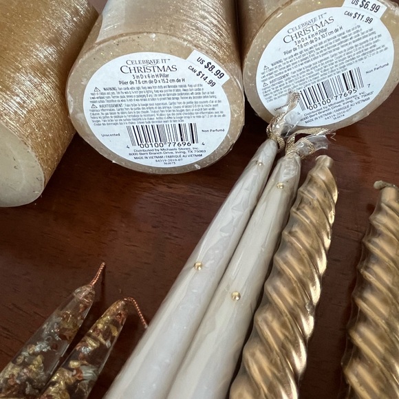 Gold Decorative Candles most New including 2 MCM glitter lucite 8” taper - Picture 5 of 11